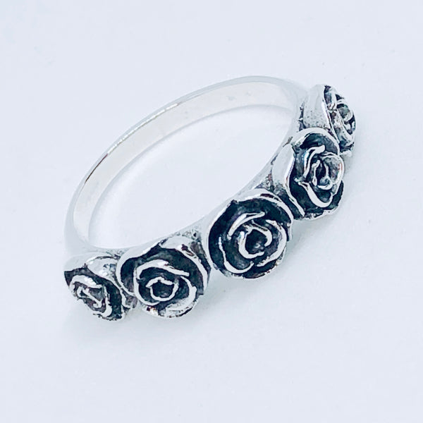 Rose Bouquet Sterling Silver Ring