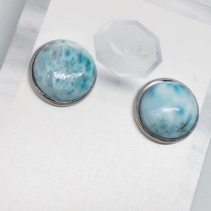 Larimar Round Earrings