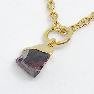 Mini Birthstone Gemstone Nuggets Golden Necklace