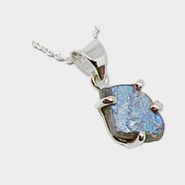 Natural Gemstone Nugget Sterling Silver Pendant Necklace