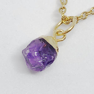 Mini Birthstone Gemstone Nuggets Golden Necklace