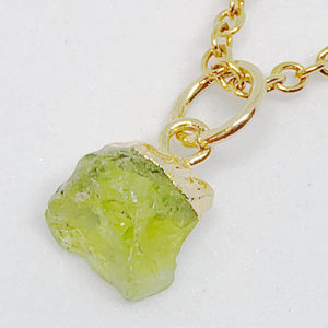 Mini Birthstone Gemstone Nuggets Golden Necklace