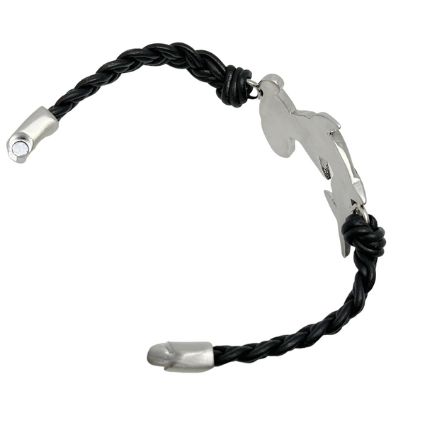 Hammerhead Shark Braided Leather Bracelet