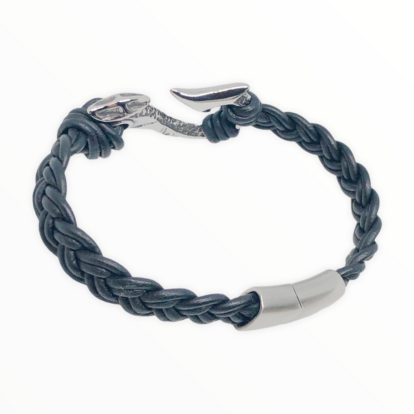 Maui Fish Hook Braided Leather Bracelet – Simple Natural Design