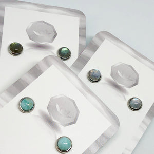 Dome Gemstone Stud Earrings