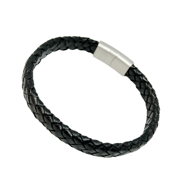 Classic Flat Cut Bolo Braid Leather Bracelet