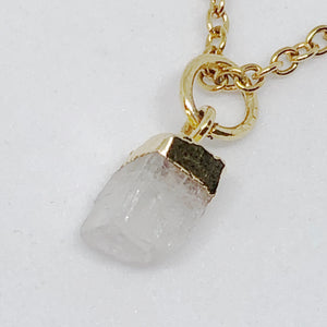 Mini Birthstone Gemstone Nuggets Golden Necklace