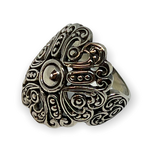 Centered Wide Band Sterling Silver Ring
