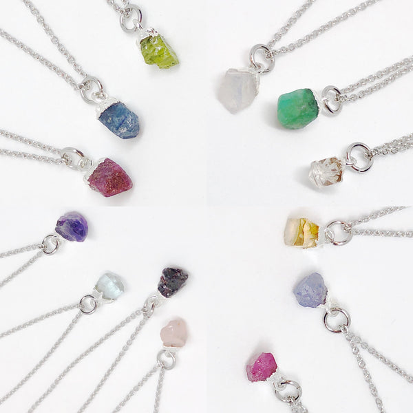 Mini Birthstone Gemstone Nuggets Necklace