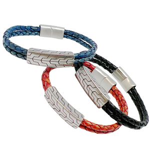 Arizona Leather Stainless Steel Bracelet