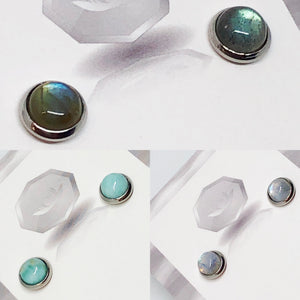 Dome Gemstone Stud Earrings