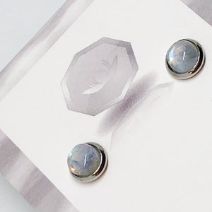 Dome Gemstone Stud Earrings