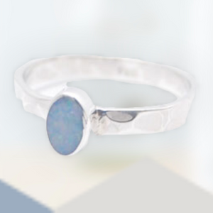 Australian Fire Opal Sterling Silver Ring