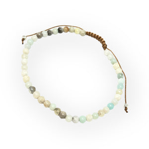 Natural Gemstone Adjustable Anklet