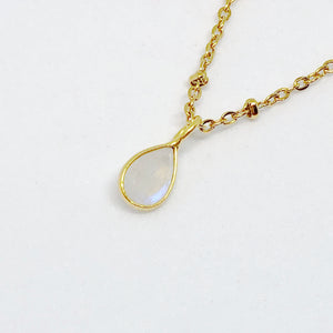Celestial Dewdrop Gemstone Golden Pendant Necklace