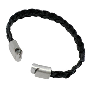 Flat Cut Braided Leather Bracelet