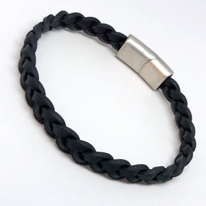Braided Flat Cut Leather Bracelet