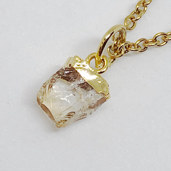 Mini Birthstone Gemstone Nuggets Golden Necklace