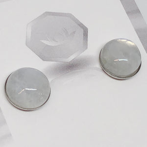 Rainbow Moonstone Round Earrings