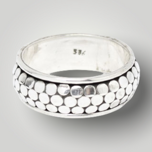 Dot Band Sterling Silver Spinning Ring