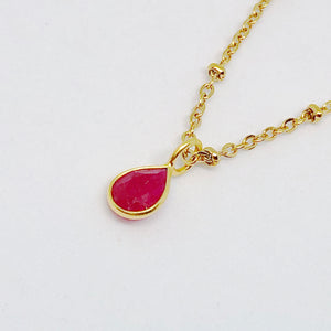 Celestial Dewdrop Gemstone Golden Pendant Necklace
