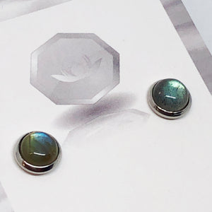 Dome Gemstone Stud Earrings