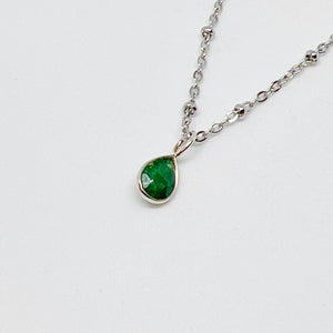 Celestial Dewdrop Gemstone Pendant Necklace