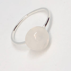10mm Solitaire Gemstone Sterling Silver Ring