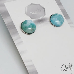Larimar Round Earrings