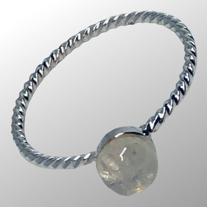 6mm Solitaire Gemstone Sterling Silver Twisted Ring