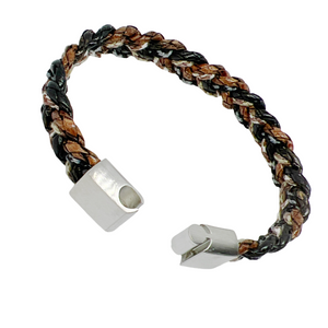 Braided Bolo Leather and Hemp Bracelet